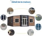 Conteneur maison pliable personnalisable de 20 pieds avec 1-3 chambres à coucher – Image 9